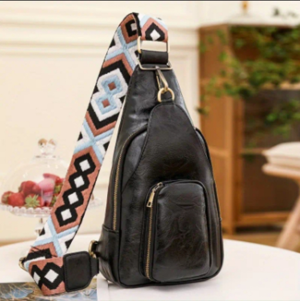 BLACK Sling bad PU Leather